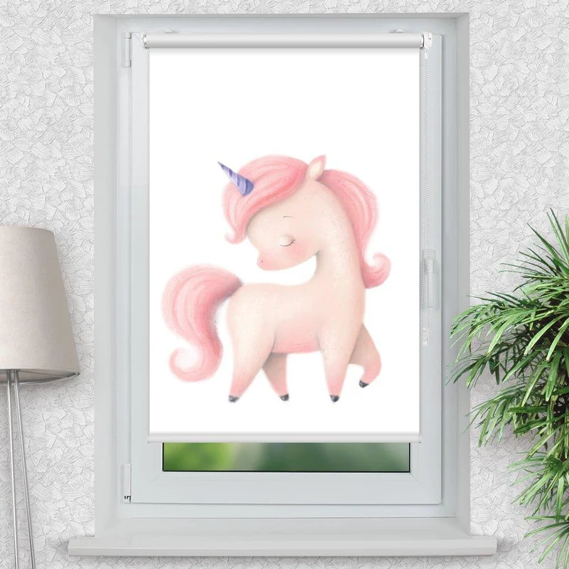 Klemmfix Rollo "Einhorn rosa" | Motiv-Klemmrollo