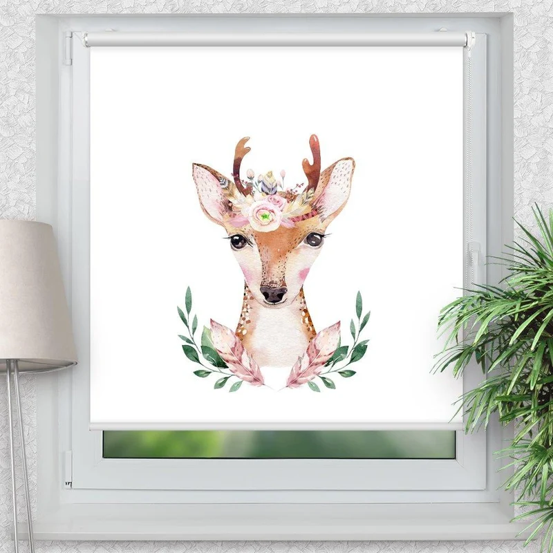 Klemmfix Rollo "Blumen Wald Kinderbild" | Motiv-Klemmrollo