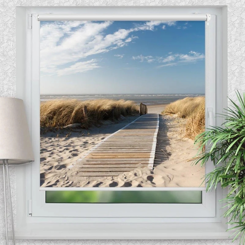 Klemmfix Rollo "Langeroog Strand" | Motiv-Klemmrollo