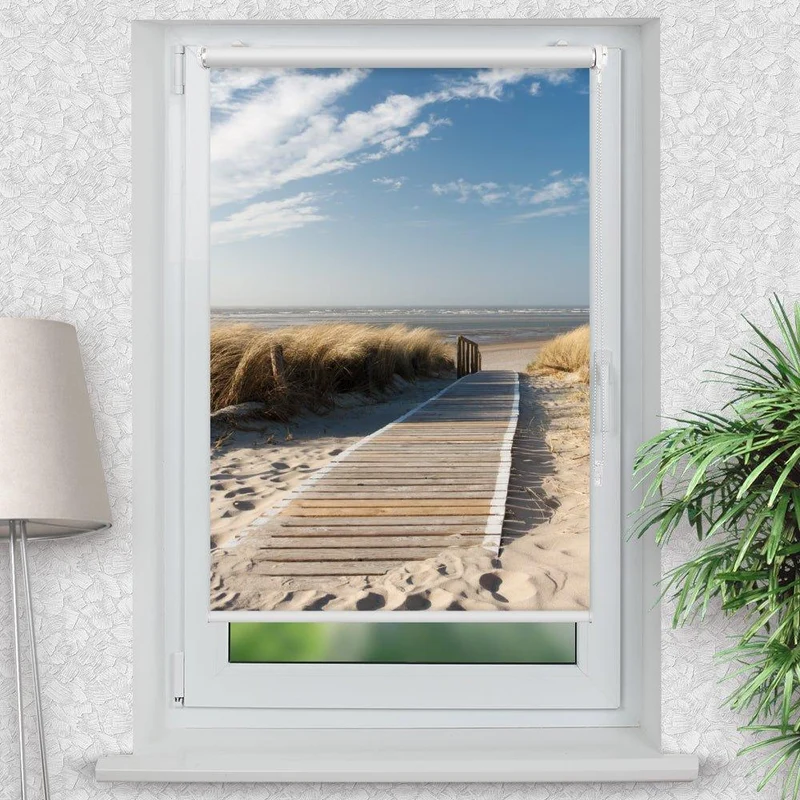 Klemmfix Rollo "Langeroog Strand" | Motiv-Klemmrollo