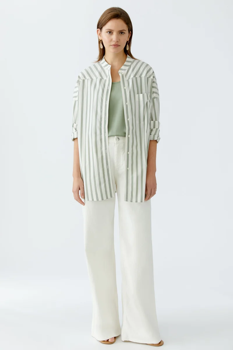 Longbluse Baumwollmischung