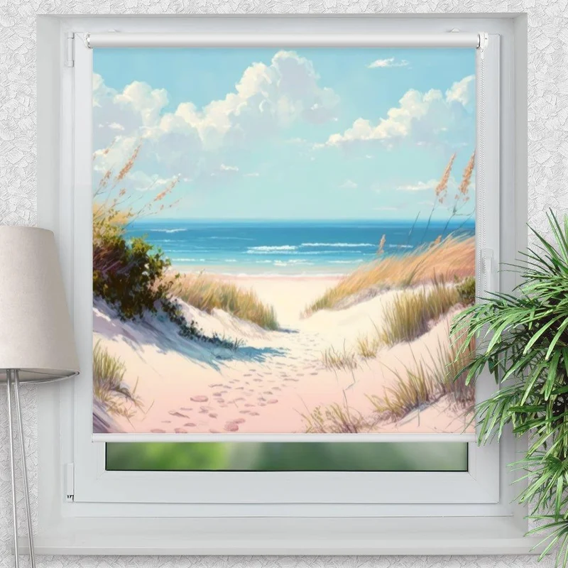 Klemmfix Rollo "Ostsee Düne Aquarell" | Motiv-Klemmrollo